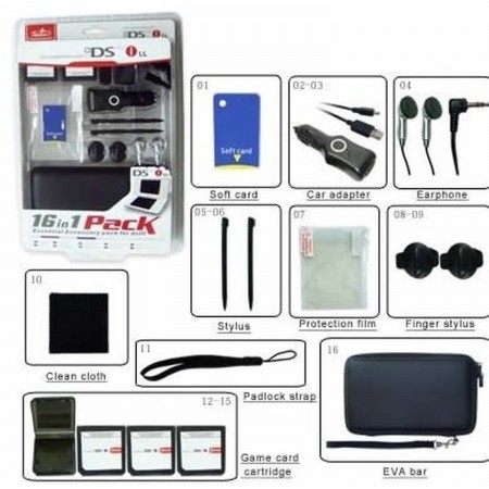Pack acessórios 16 em 1 Travel Kit Nintendo DSi XL DSi XL ACCESSORY  5.00 euro - satkit