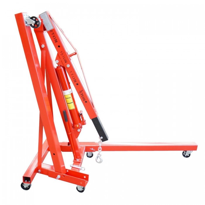 Red Storeinuk 2 Ton Hydraulic Folding Engine Crane Stand Hoist Lift Jack with Wheels Workshop Hydraulic Use 
