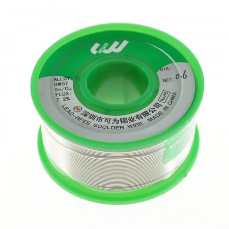 High Precision Lead Free Solder Wire 0.6 mm Sn99 Ag0.3 Cu0.7 spool 100 grams