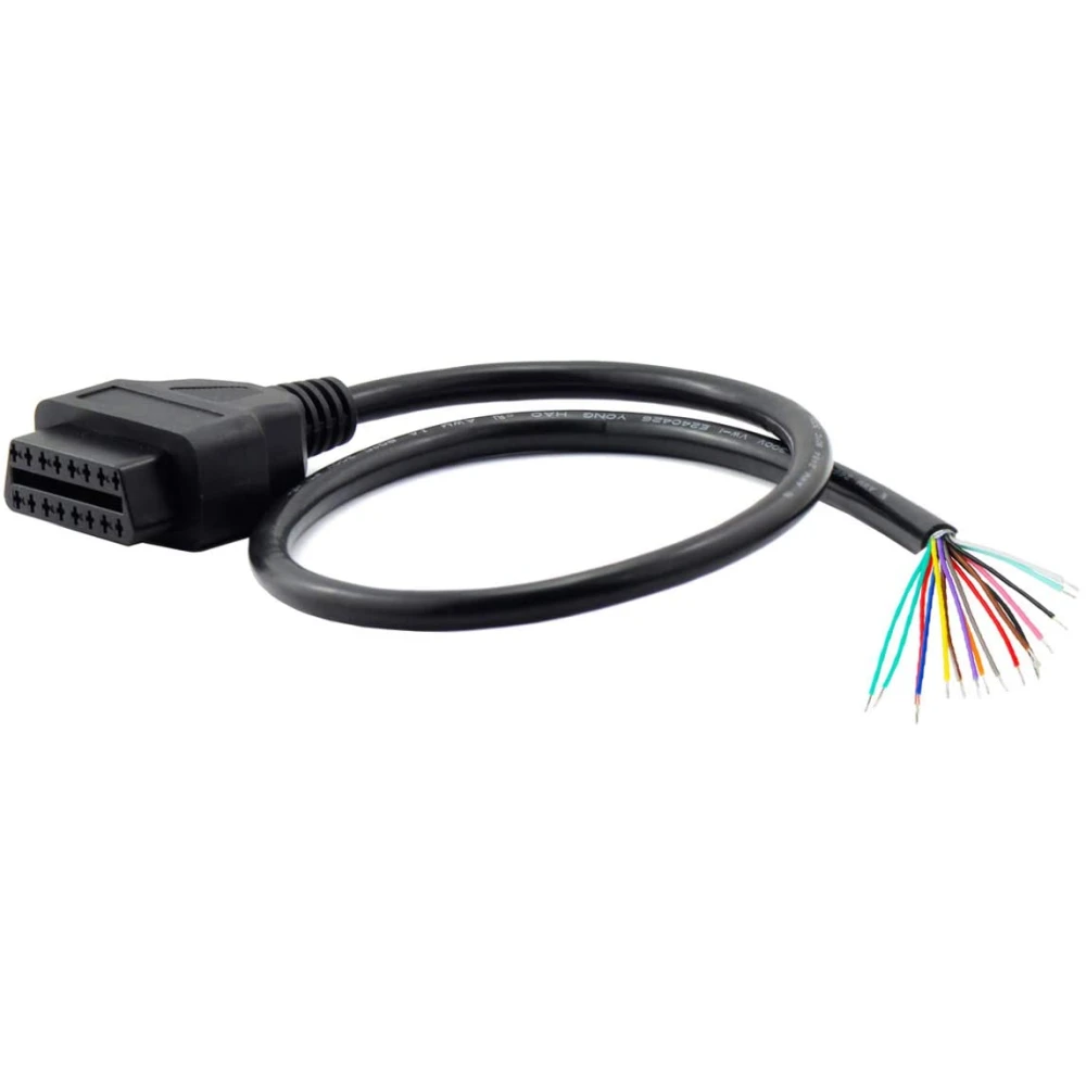 Conector OBD2 hembra con cable abierto para diagnóstico