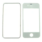 Pantalla de Cristal Iphone 4s Blanco con Marco Adhesivo para Reparación