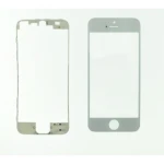 Pantalla de Cristal iPhone 5 Blanco con Marco Adhesivo para Reparación