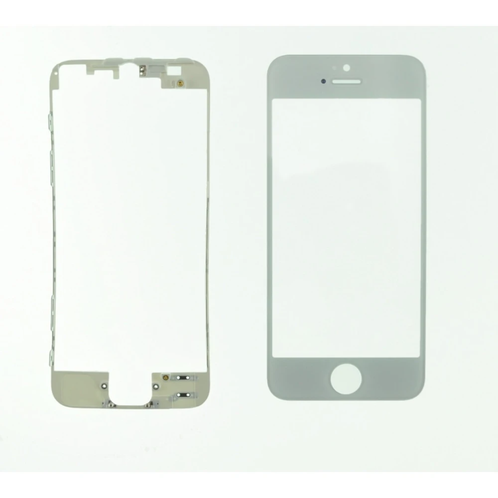 Pantalla de Cristal iPhone 5s Blanco con Marco Adhesivo de satkit