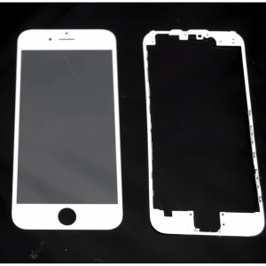 Pantalla de Cristal Iphone 6 Blanco con Marco Adhesivo para Reparación