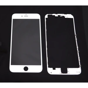 Pantalla de Cristal iPhone 6 Plus Blanco con Marco Adhesivo para Reparación