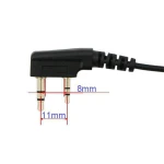 Detalle del conector del pinganillo auricular para walkie talkie Baofeng