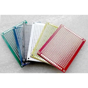 Placa baquelita prototipos 5x7cm color verde para proyectos electrónicos