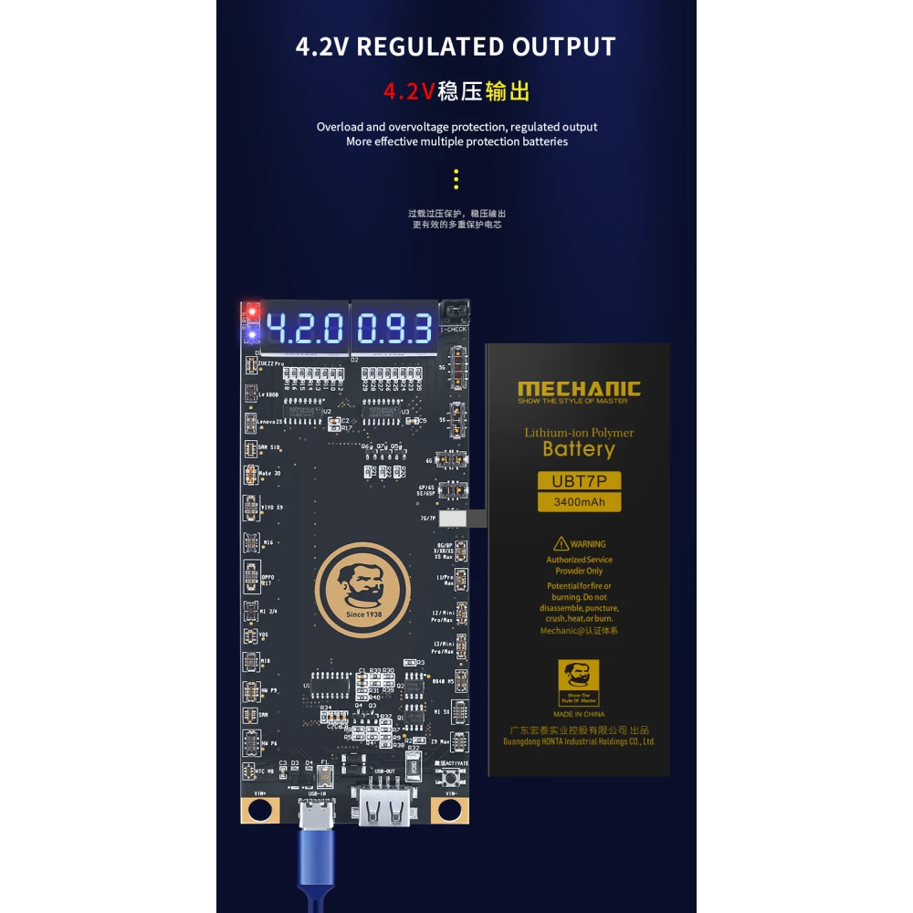 Placa de activación de batería Mechanic BA27 para iPhone y Android