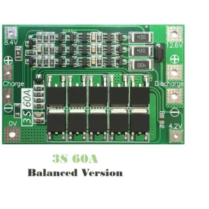 Placa de protección PCB 3S 60A equilibrada para batería de litio