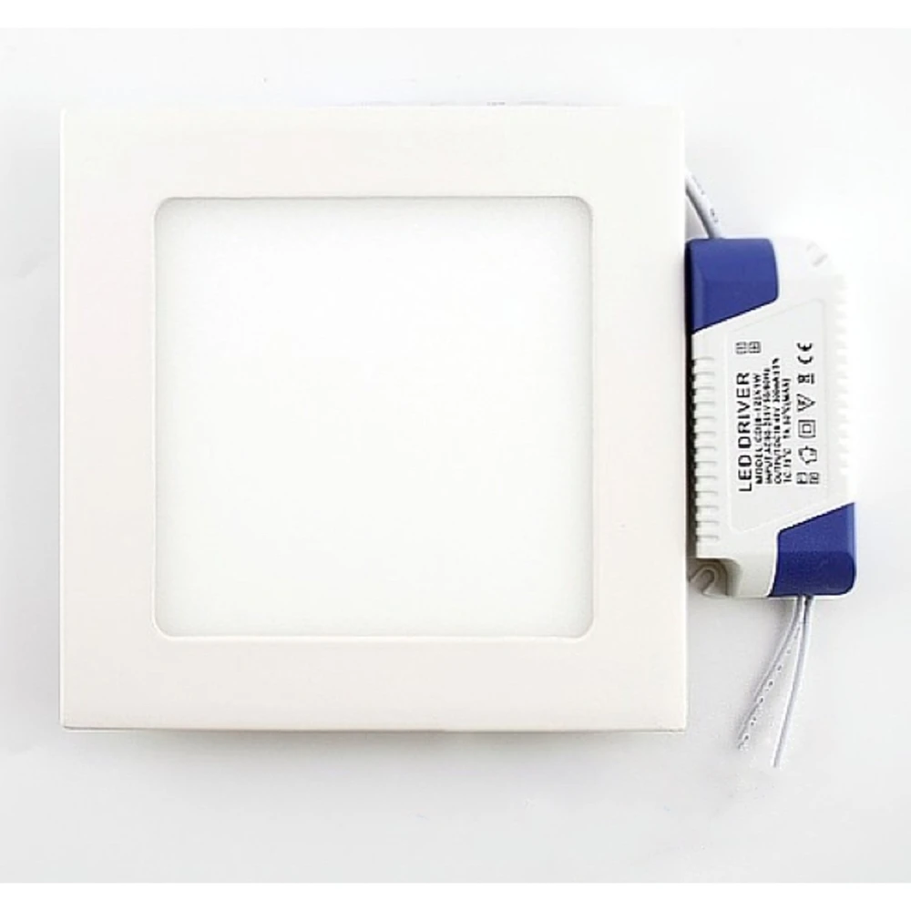 Placa LED Cuadrada Superslim 12W Blanco Frío 6000K para Iluminación Moderna