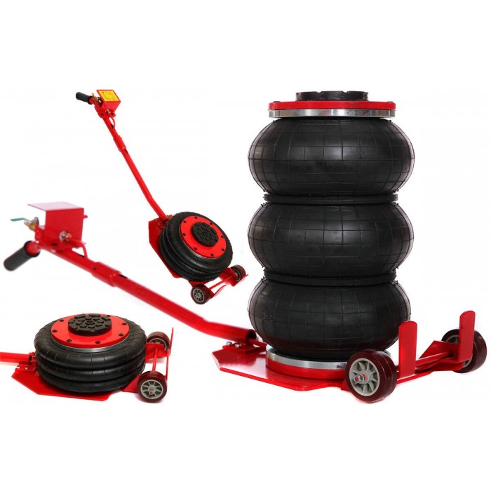 Gato neumático rojo 3 toneladas 8 a 12 bar triple bolsa inflada herramienta  de reparación con 8 a 12 barras para elevación de coches (interfaz de