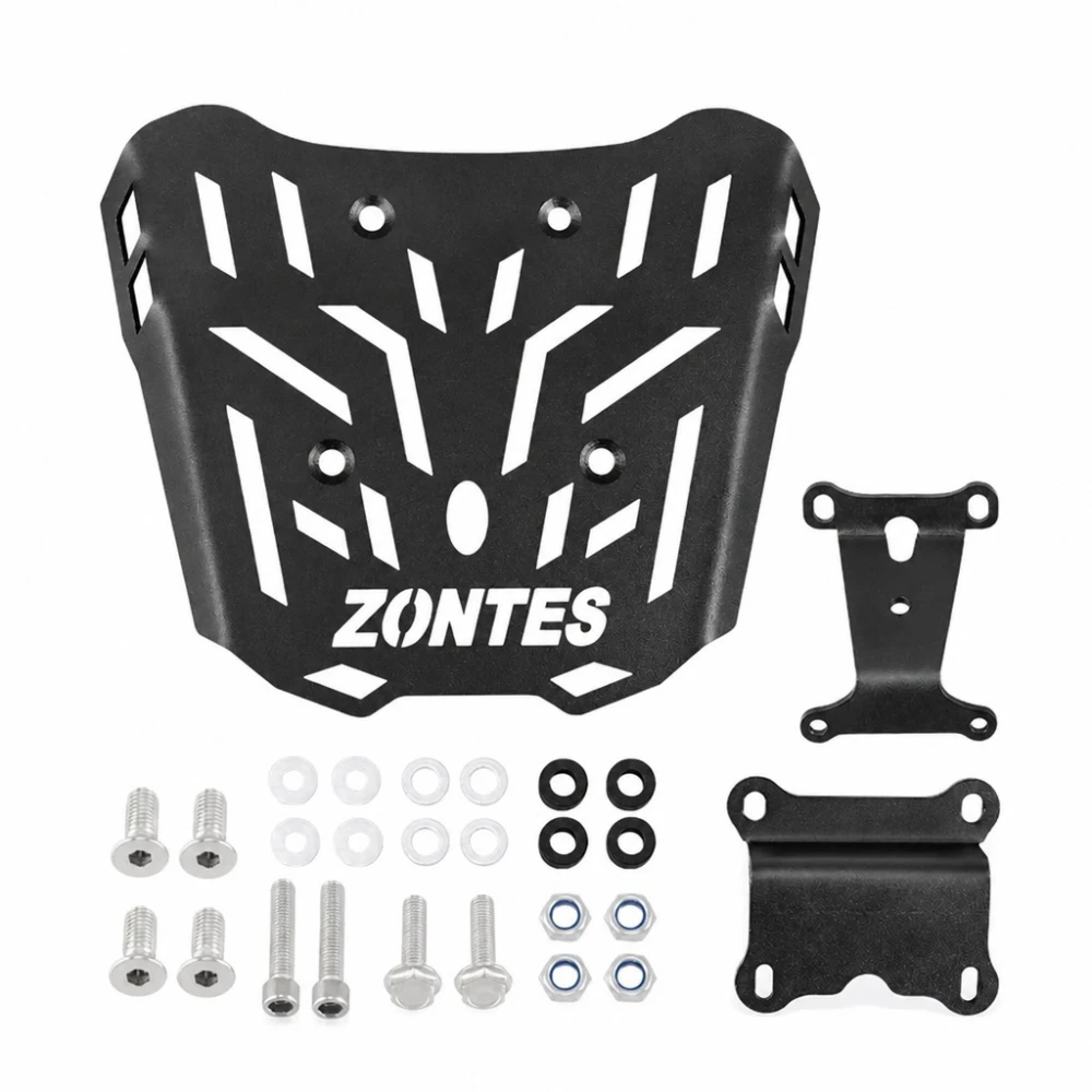 Portaequipajes Trasero Zontes 150X / 125X — Parrilla Portamaletas de Hierro 4 mm, Negro