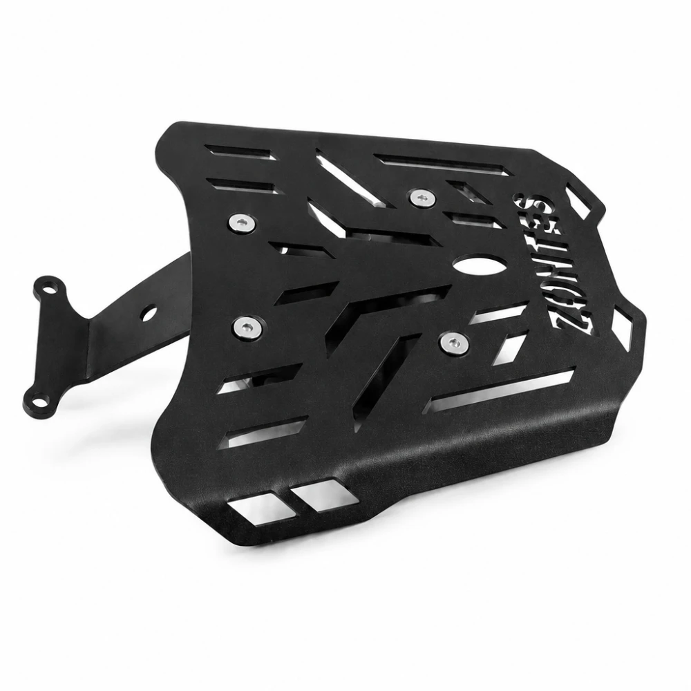 Portaequipajes Trasero Zontes 150X / 125X — Parrilla Portamaletas de Hierro 4 mm, Negro