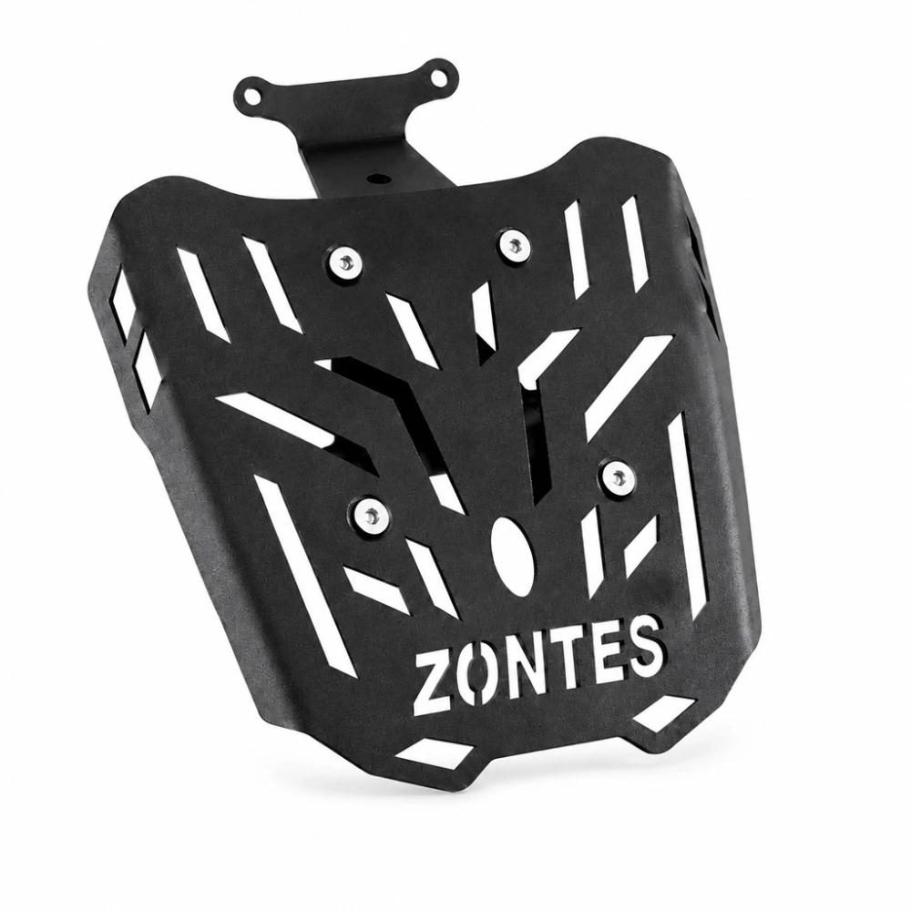 Portaequipajes Trasero Zontes 150X / 125X — Parrilla Portamaletas de Hierro 4 mm, Negro