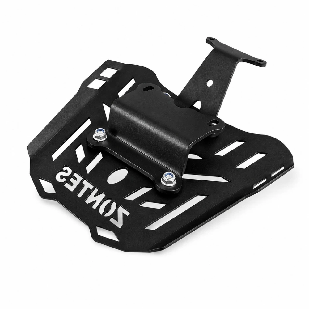 Portaequipajes Trasero Zontes 150X / 125X — Parrilla Portamaletas de Hierro 4 mm, Negro