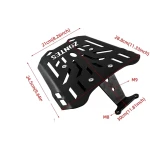 Portaequipajes Trasero Zontes 150X / 125X — Parrilla Portamaletas de Hierro 4 mm, Negro