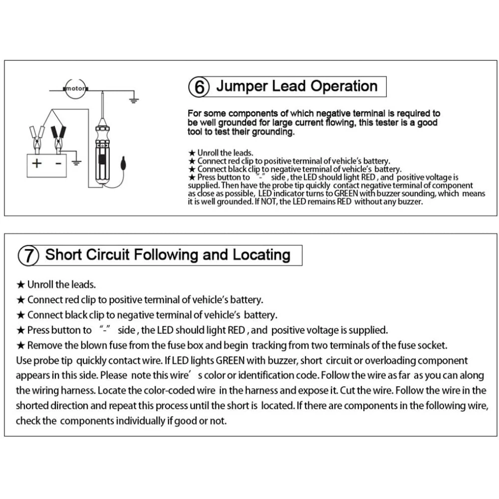 Probador de circuito de coche DY18 sonda de potencia 12V y 24V para diagnóstico eléctrico