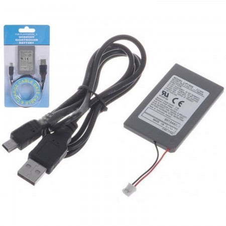 PS3 Controller Rechargeable Battery Pack 1800mAh + câble de charge Electronic equipment  3.50 euro - satkit