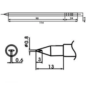 Punta soldador Aoyue LF-08LD con resistencia incluida para estaciones de soldadura