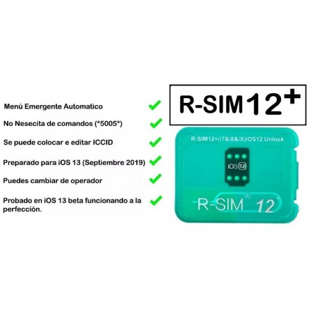 UNLOCK CARD R-SIM 12+++++++++++ für iPhone 5S / 6 / 6 / 6S / 7, 8 und X bis iOS 11.1.2 REPAIR PARTS IPHONE 2G R-SIM 4.90 euro - satkit