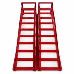 Rampas de Acero para Coche 2 Toneladas (4.400 lbs) — Set de 2 Rampas de Servicio Portátiles para Cambio de Aceite y Mantenimiento, Rojas TSX TOOL