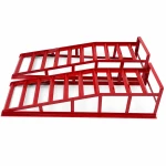 Rampas de Acero para Coche 2 Toneladas (4.400 lbs) — Set de 2 Rampas de Servicio Portátiles para Cambio de Aceite y Mantenimiento, Rojas TSX TOOL