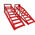 Rampas de Acero para Coche 2 Toneladas (4.400 lbs) — Set de 2 Rampas de Servicio Portátiles para Cambio de Aceite y Mantenimiento, Rojas TSX TOOL