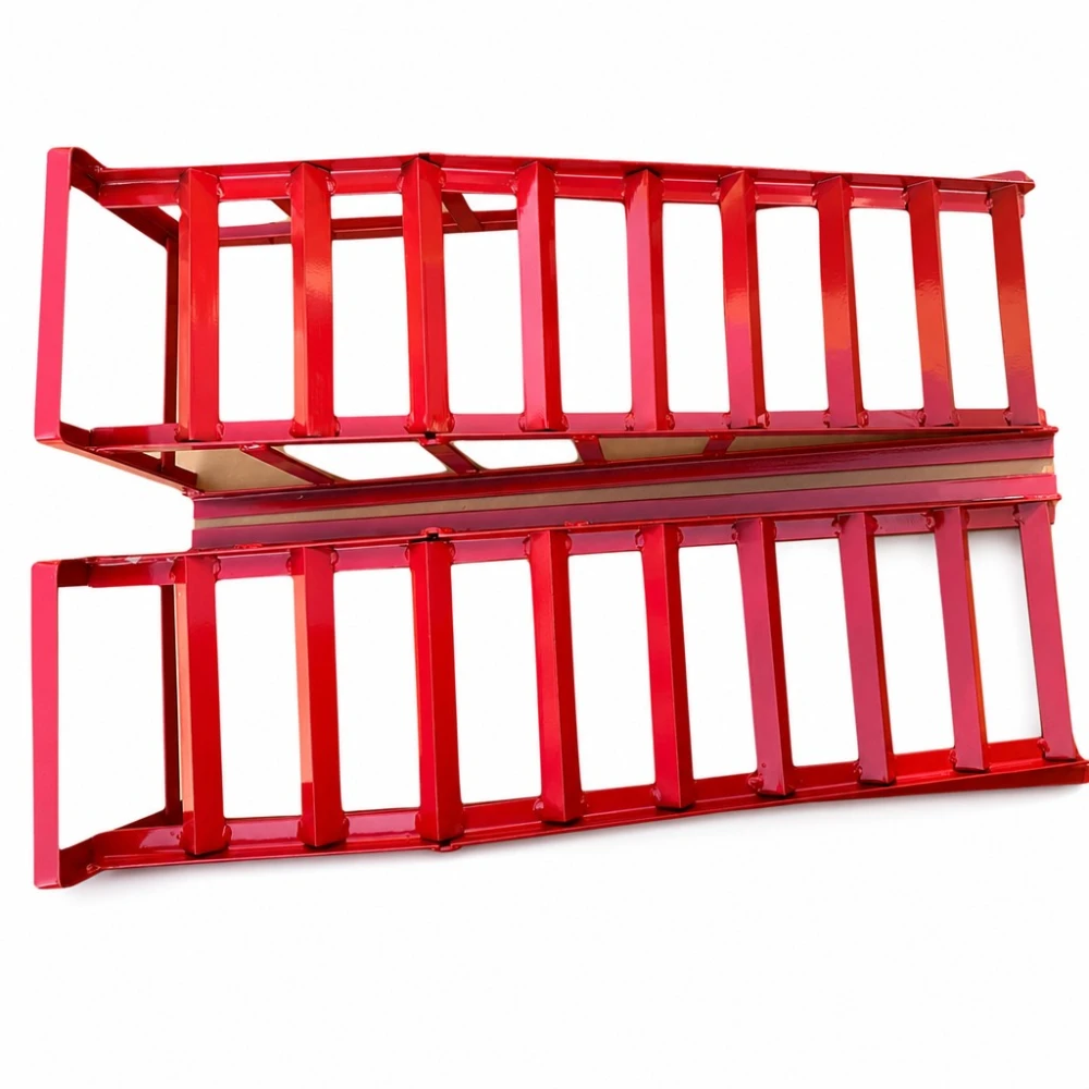 Rampas de Acero para Coche 2 Toneladas (4.400 lbs) — Set de 2 Rampas de Servicio Portátiles para Cambio de Aceite y Mantenimiento, Rojas TSX TOOL