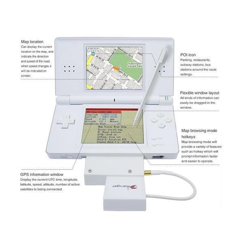 Ranger NDS GPS System para Nintendo DS Lite - Navegación GPS innovadora