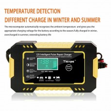 Intelligent Battery Charger with Digital LCD Display for Motorcycle and Car Pulse Repair 12V, 6A