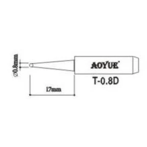 Repuesto Punta Soldador Aoyue T0,8D para Estaciones de Soldadura