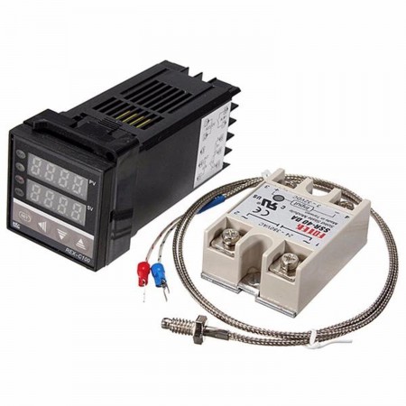REX C100 Digitale PID Temperatuurregeling + 40A SSR + K Thermokoppel 0 tot 400℃ Temperature probes  15.00 euro - satkit
