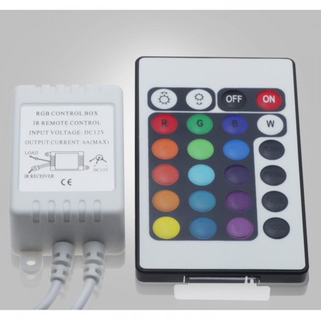 Controlador Tira LED RGB, Dimmer por Control Remoto IR 24 Botones ILUMINACION LED  3.50 euro - satkit