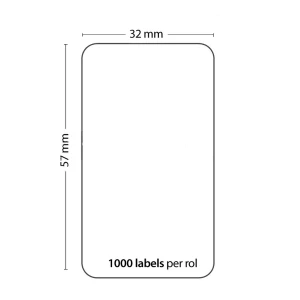 Arctic Silver Rollo de 1000 etiquetas adhesivas compatibles Dymo 11354 tamaño 57mm x 32mm