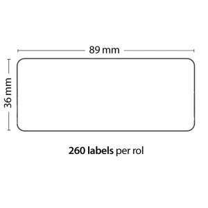 Rollo de 260 etiquetas adhesivas compatibles con Dymo 99012 tamaño 89x36mm