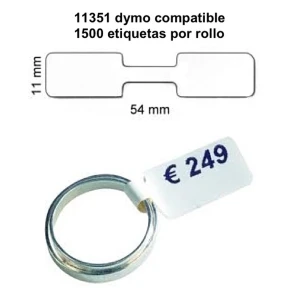 Rollo etiquetas adhesivas compatible Dymo 11351 - 1500 unidades 54x11mm