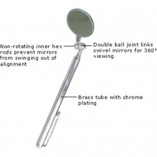 360º Rotating Telescopic Inspection Mirror - Extendable up to 50 cm, 32mm Mirror - 17cm Folded Size