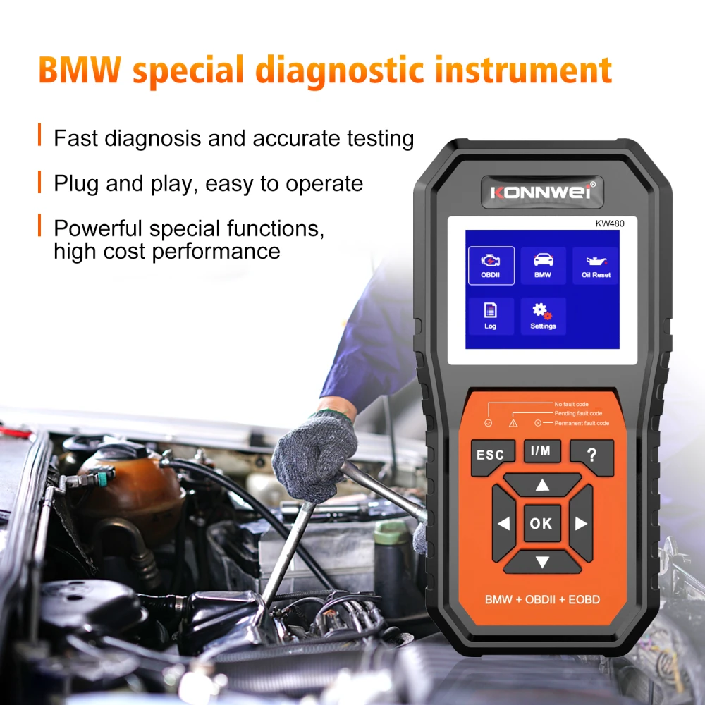 Scanner diagnóstico BMW Konnwei KW480 - Herramienta OBD2 para BMW