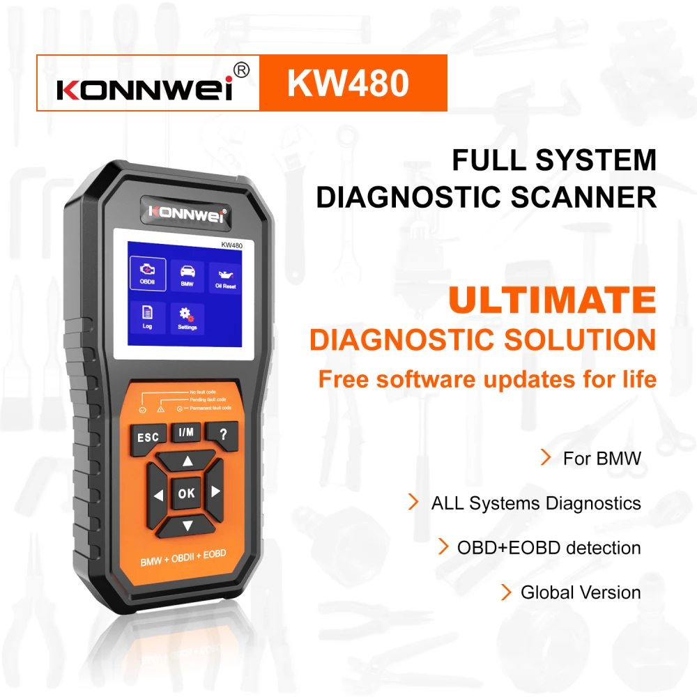 Scanner diagnóstico BMW Konnwei KW480 - Herramienta OBD2 para BMW