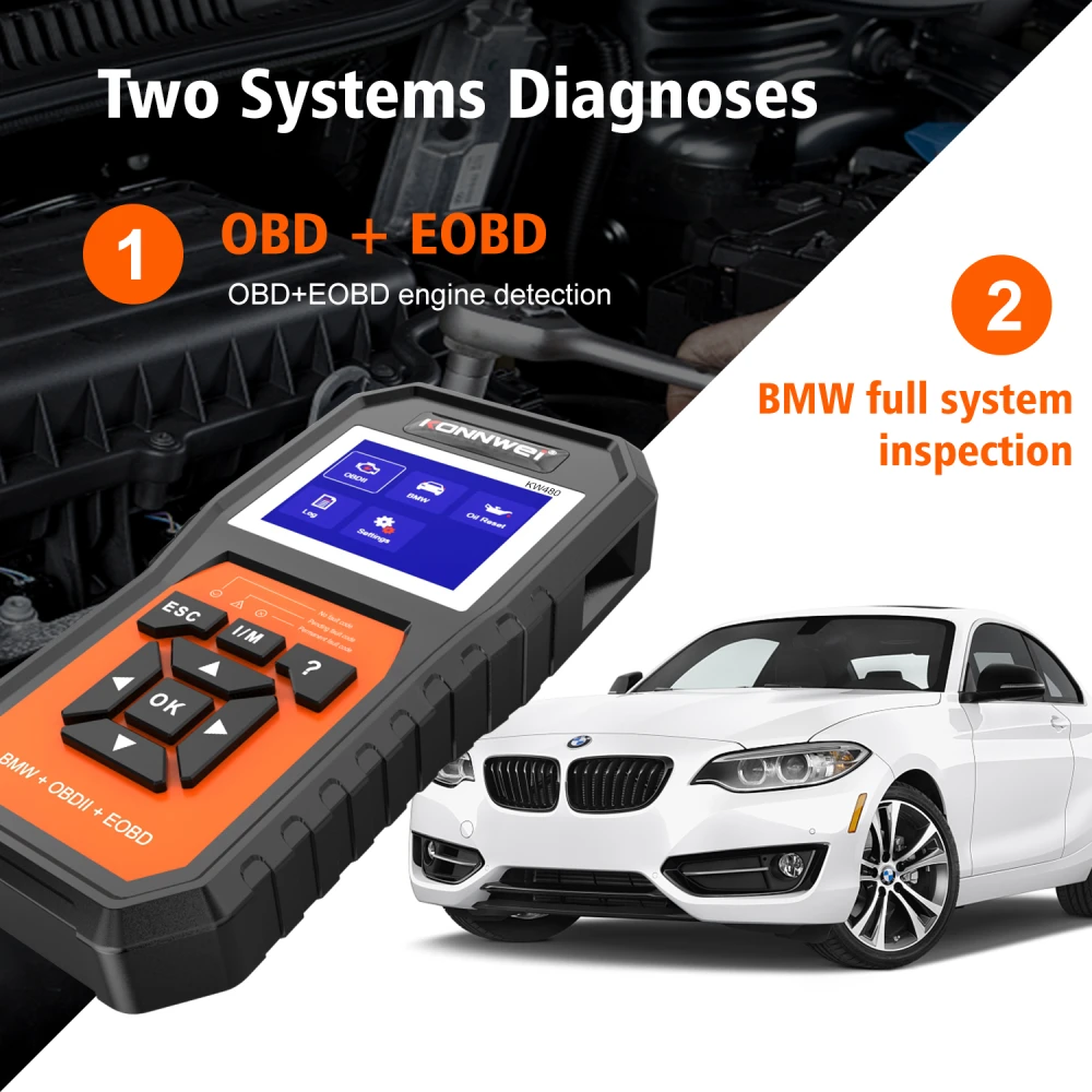 Scanner diagnóstico BMW Konnwei KW480 - Herramienta OBD2 para BMW