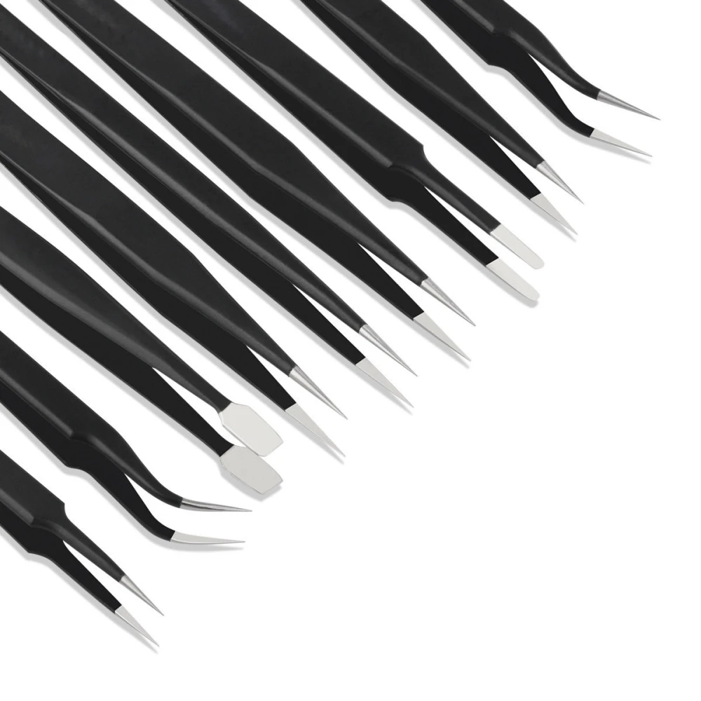 Pinzas resistentes a la corrosión para trabajos delicados en laboratorio y electrónica