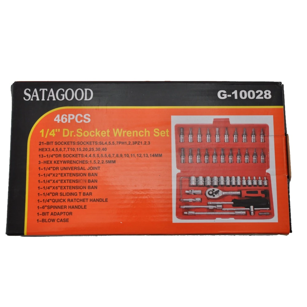 Set de llaves de vaso hexagonales 1/4 46 piezas TSX TOOL para automoción y bricolaje