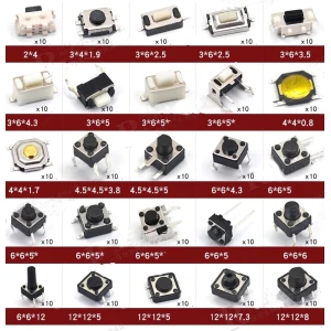 satkit Set pulsadores botones táctiles 250 piezas con 25 tipos variados satkit