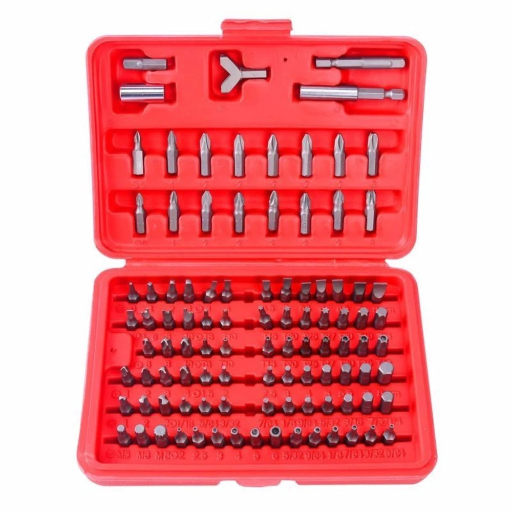 Set puntas destornillador magnético 100 piezas TSX TOOL - Kit Hexagonal y Torx