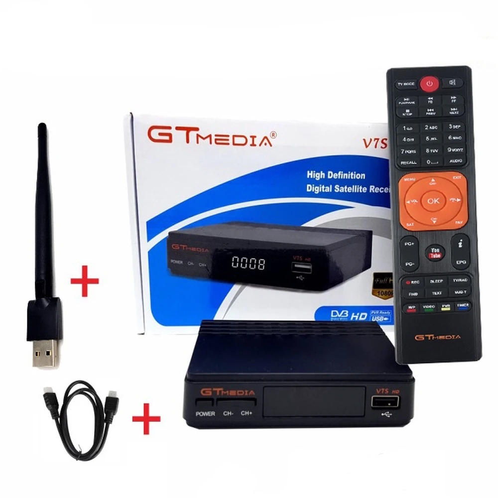 Sintonizador satélite GTMEDIA Freesat V7S HD con USB WiFi incluido