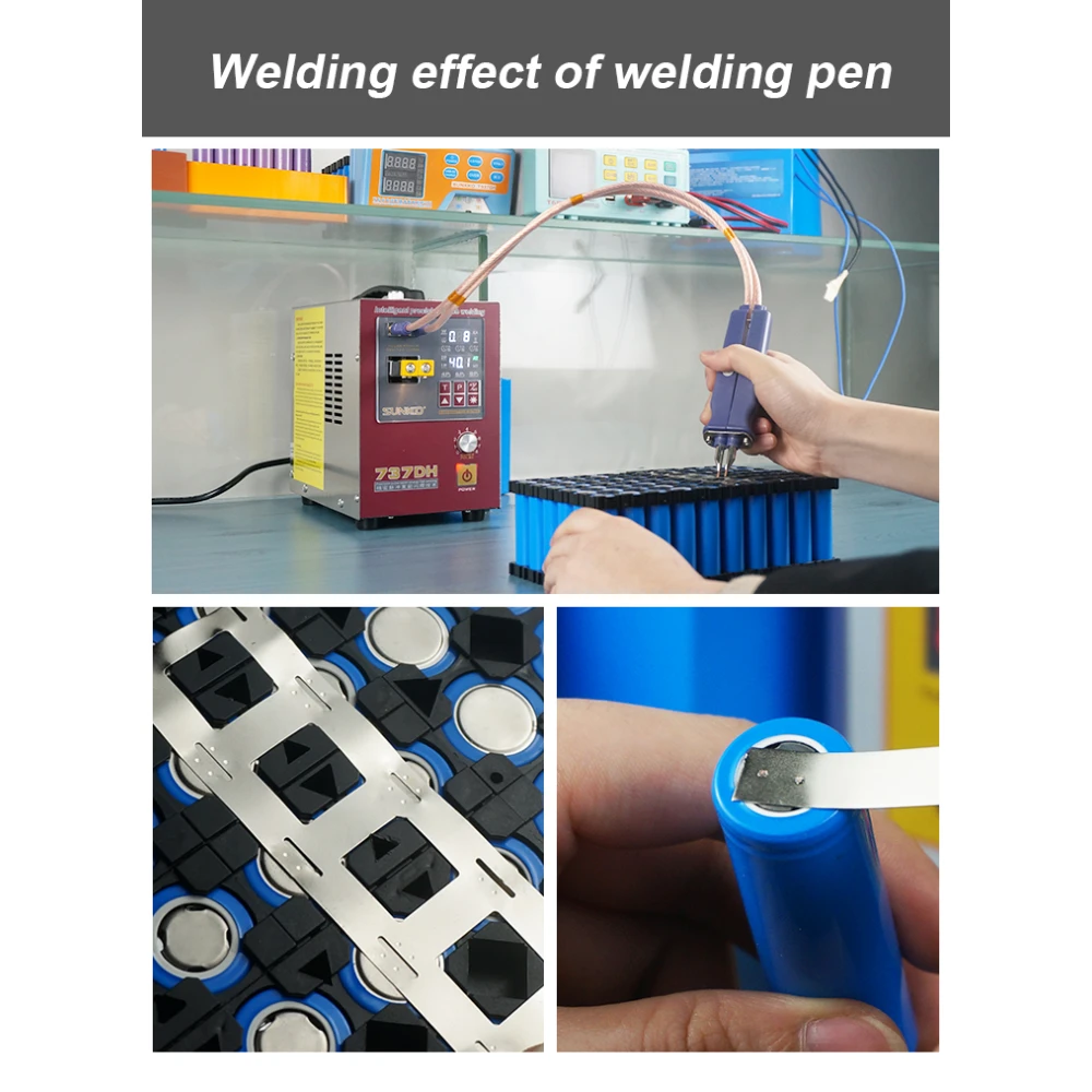 Soldadora por puntos Sunkko 737DH para construcción de baterías de litio 18650 14500 21700