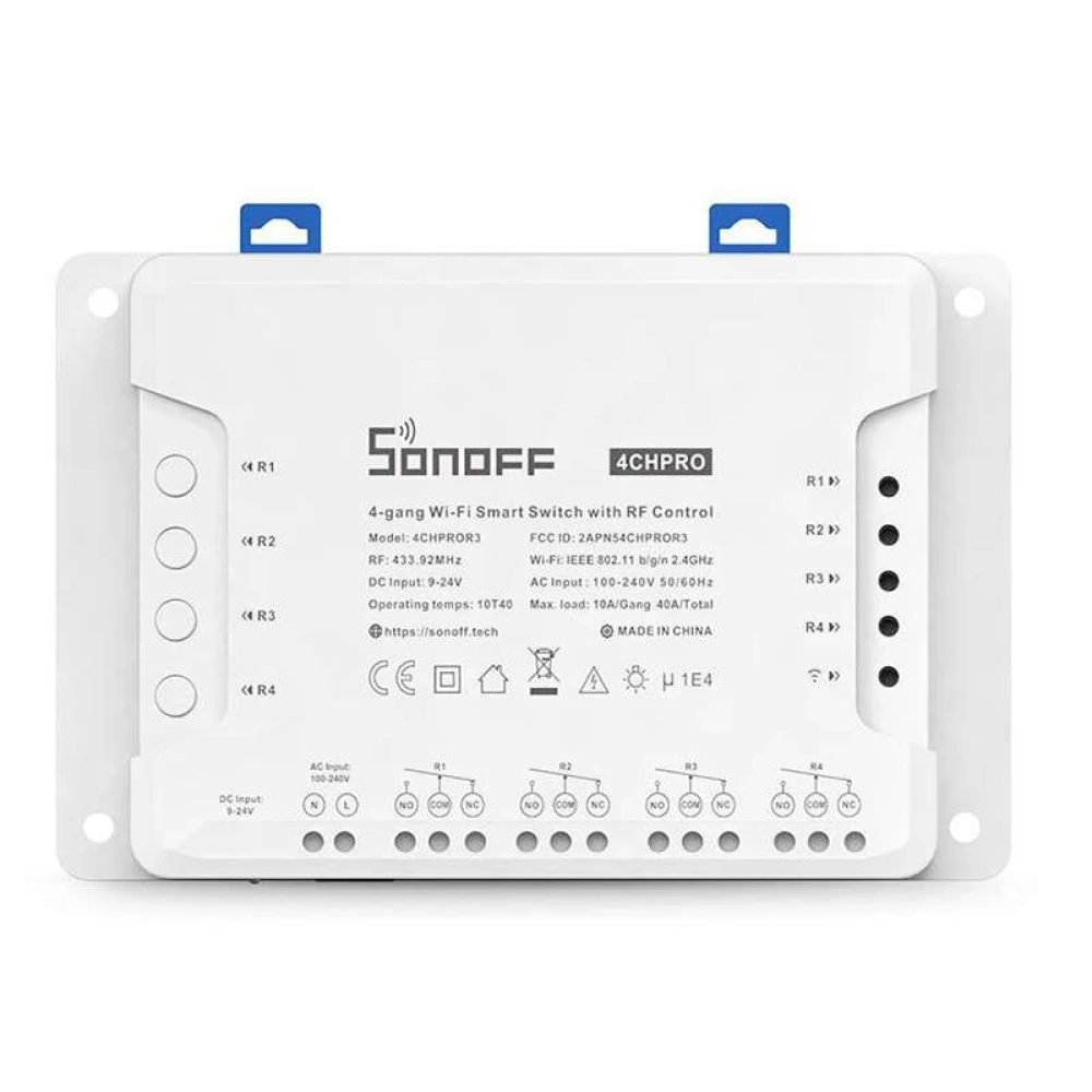 Sonoff 4ch Pro R3 Interruptor Wifi 4 Canales para Domótica Compatible con Alexa y Google Home