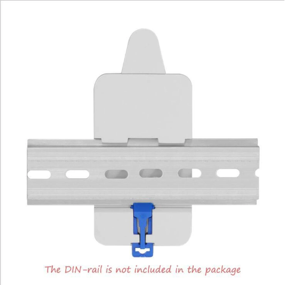 Vista lateral del Sonoff DR montado en riel DIN