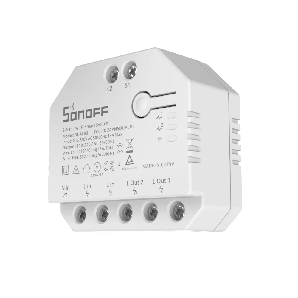 SONOFF DUAL R3 Interruptor inteligente dual con medición de potencia y control domótico