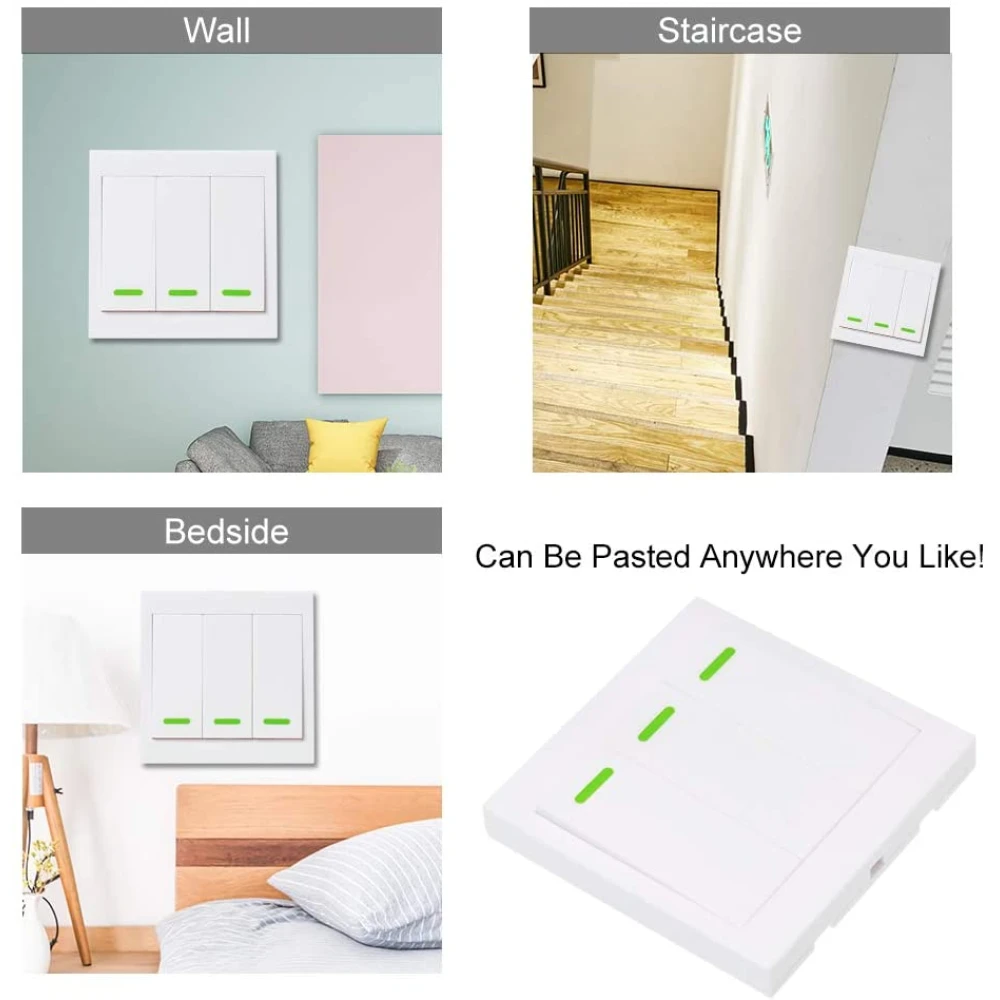 Detalle del SONOFF Pulsador Interruptor Triple 433Mhz con botones y diseño compacto